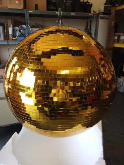 Mirrror Ball / Disco Ball, Gold - Laguna Party & Rentals